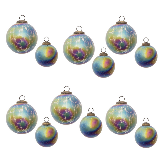 Iridescent Glass Ball Ornament (Set of 12) -Ship Only