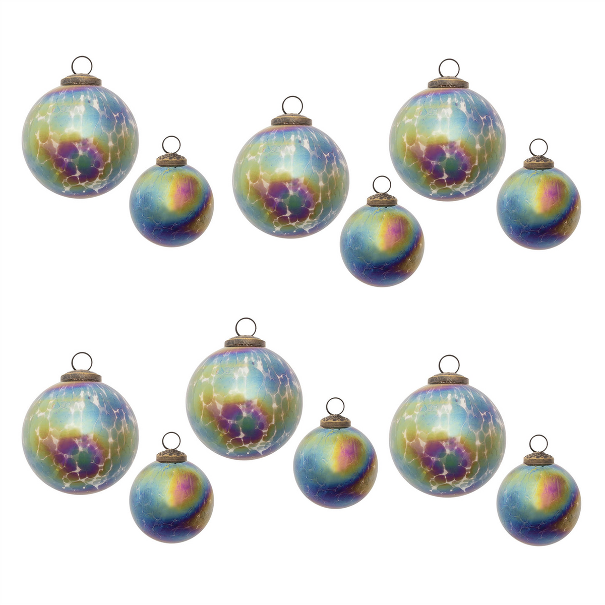Iridescent Glass Ball Ornament (Set of 12)