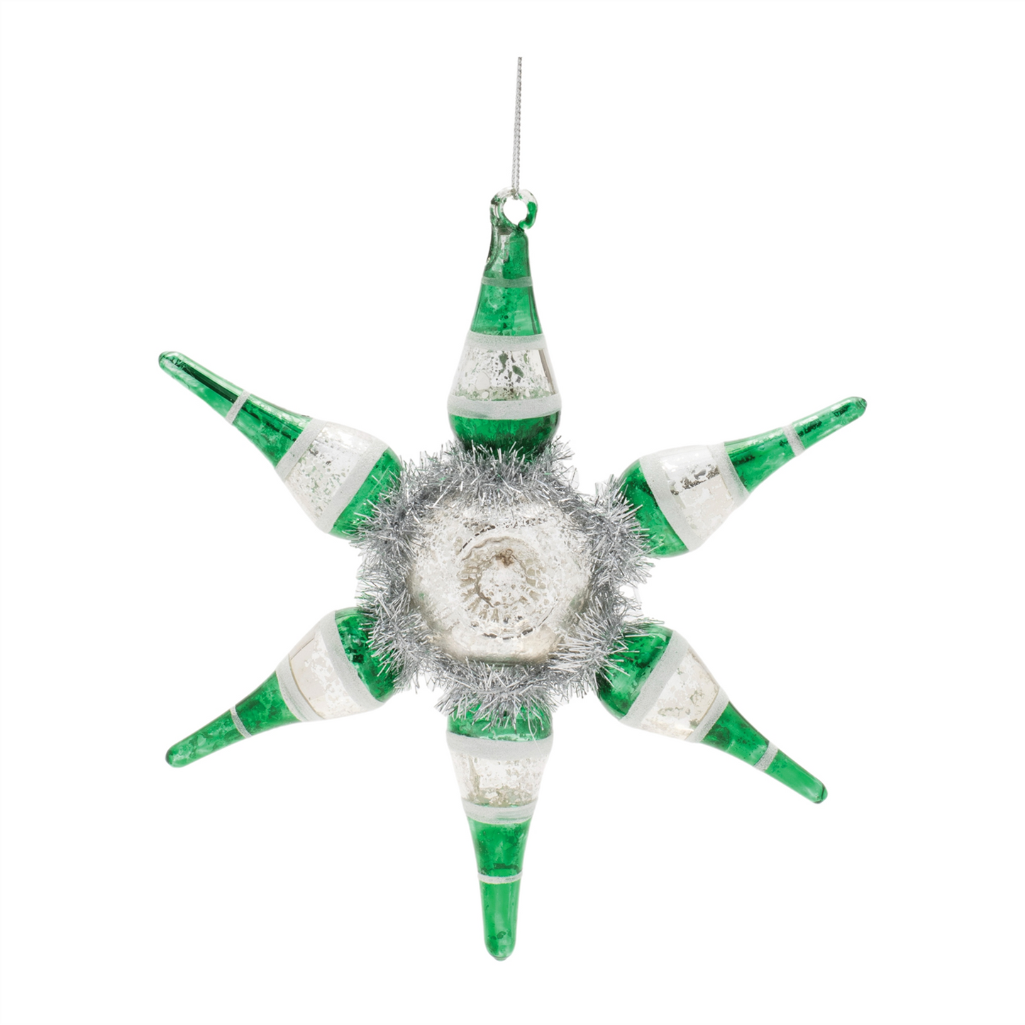 Vintage-Inspired Reflector Snowflake Ornaments – Set of 4
