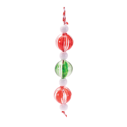 Striped Glass Mini Drop Ornaments – Set of 6