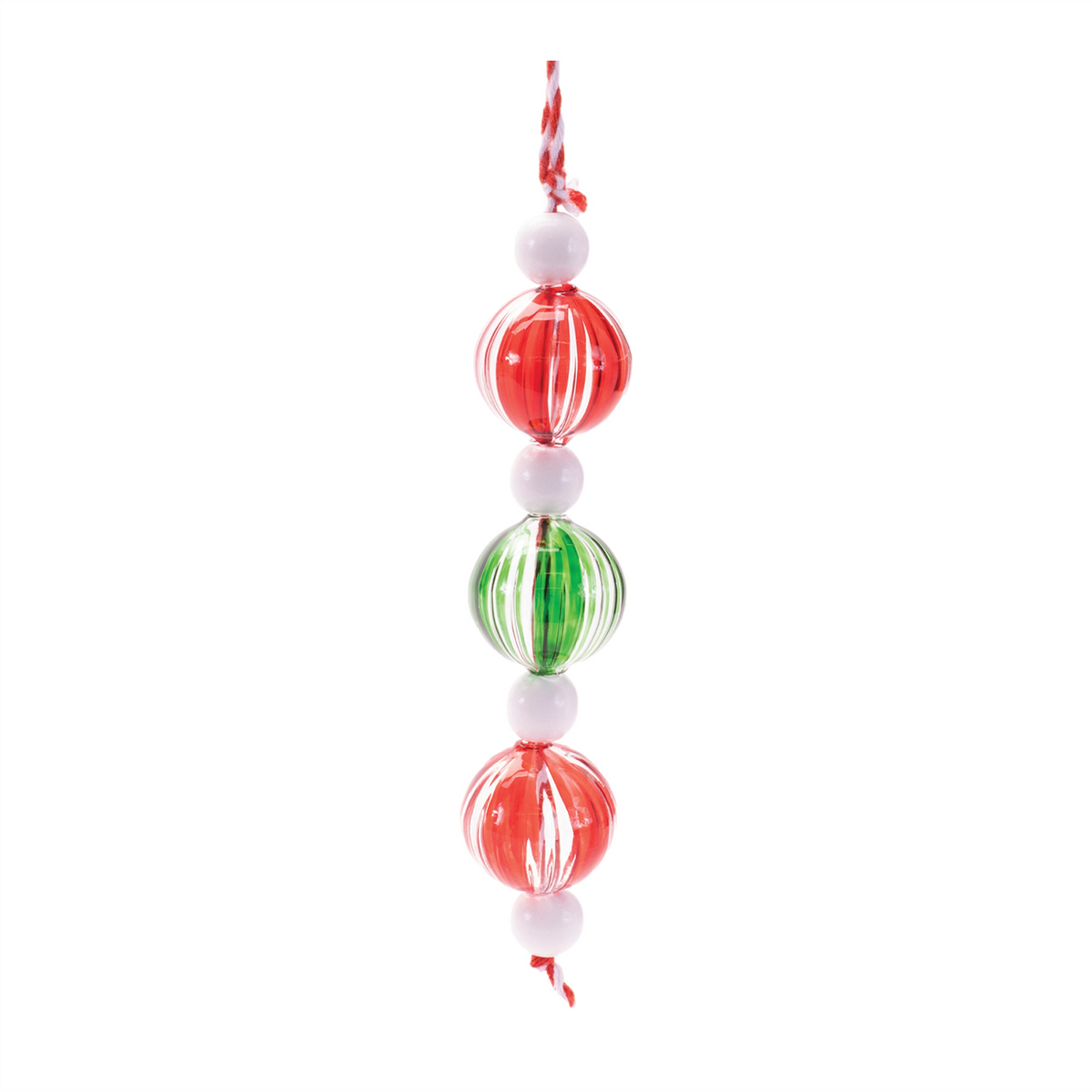 Striped Glass Mini Drop Ornaments – Set of 6