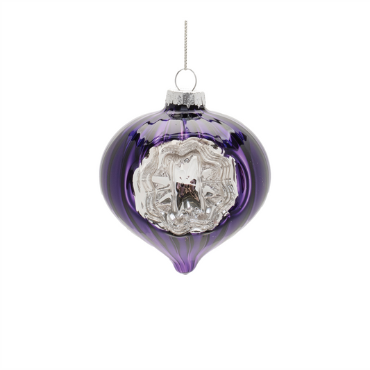 Purple Glass Reflector Ornaments – Set of 12