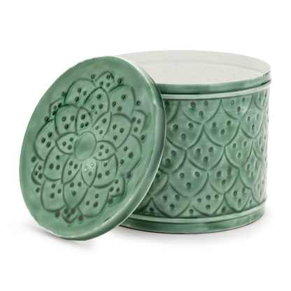 Sage Green Metal Container with Lid (Set of 2)