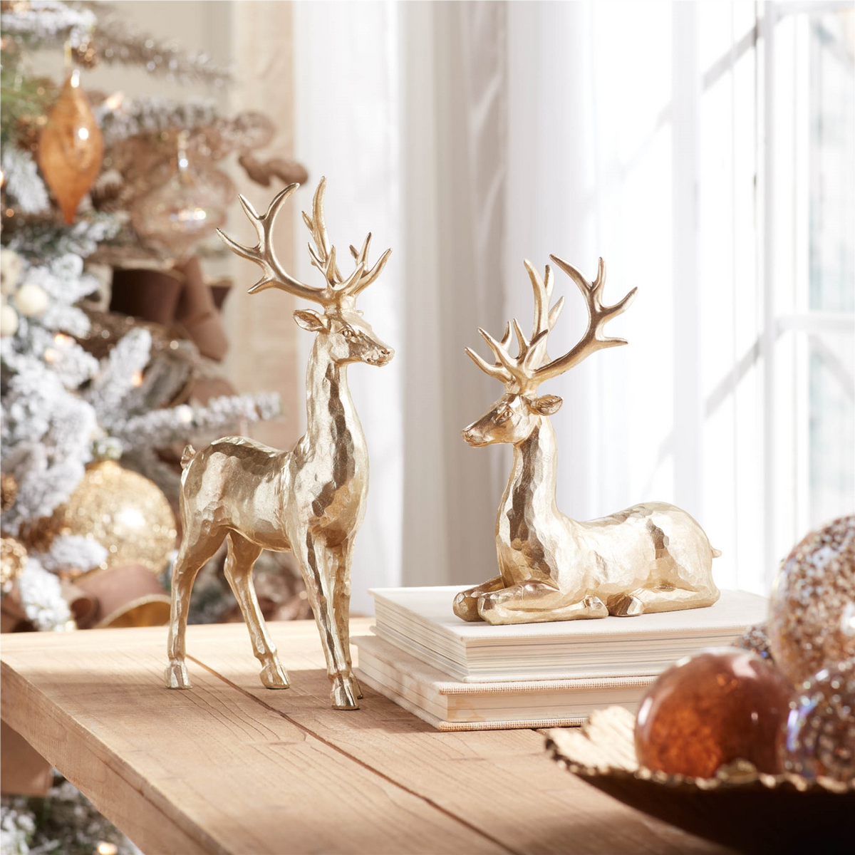 Holiday Deer Figurine (Set of 4) -Ship Only