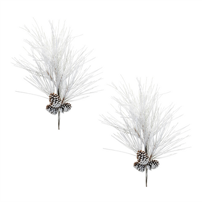 Flocked Long Neddle Pine Spray (Set of 2)