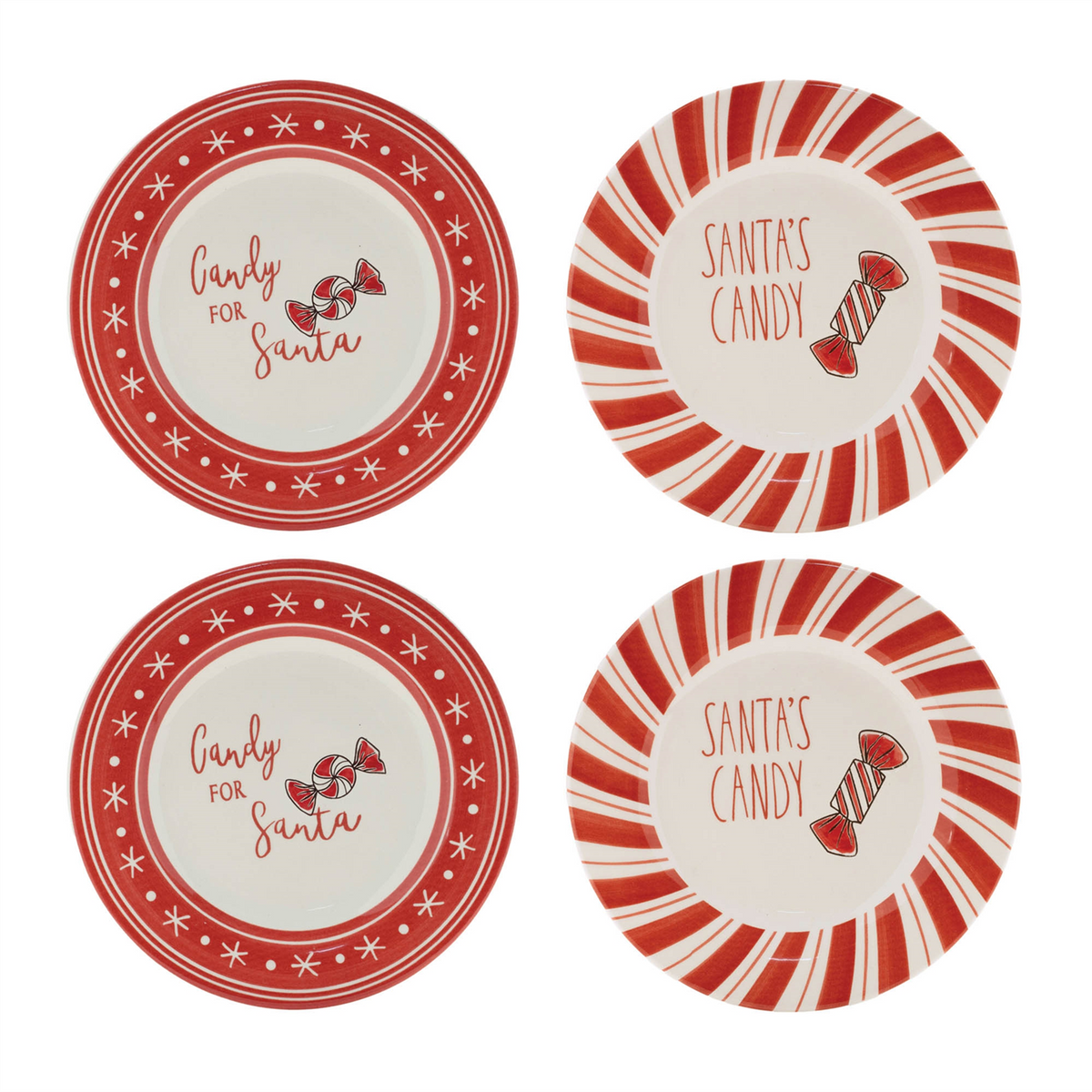 Ceramic Santa Candy Plate (Set of 4)