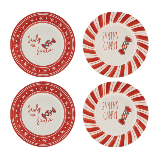 Ceramic Santa Candy Plate (Set of 4) -Ship Only