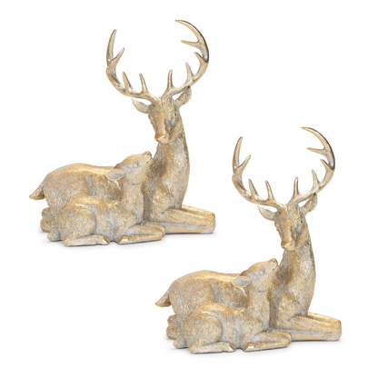 Holiday Deer with Fawn Figurine (Set of 2)