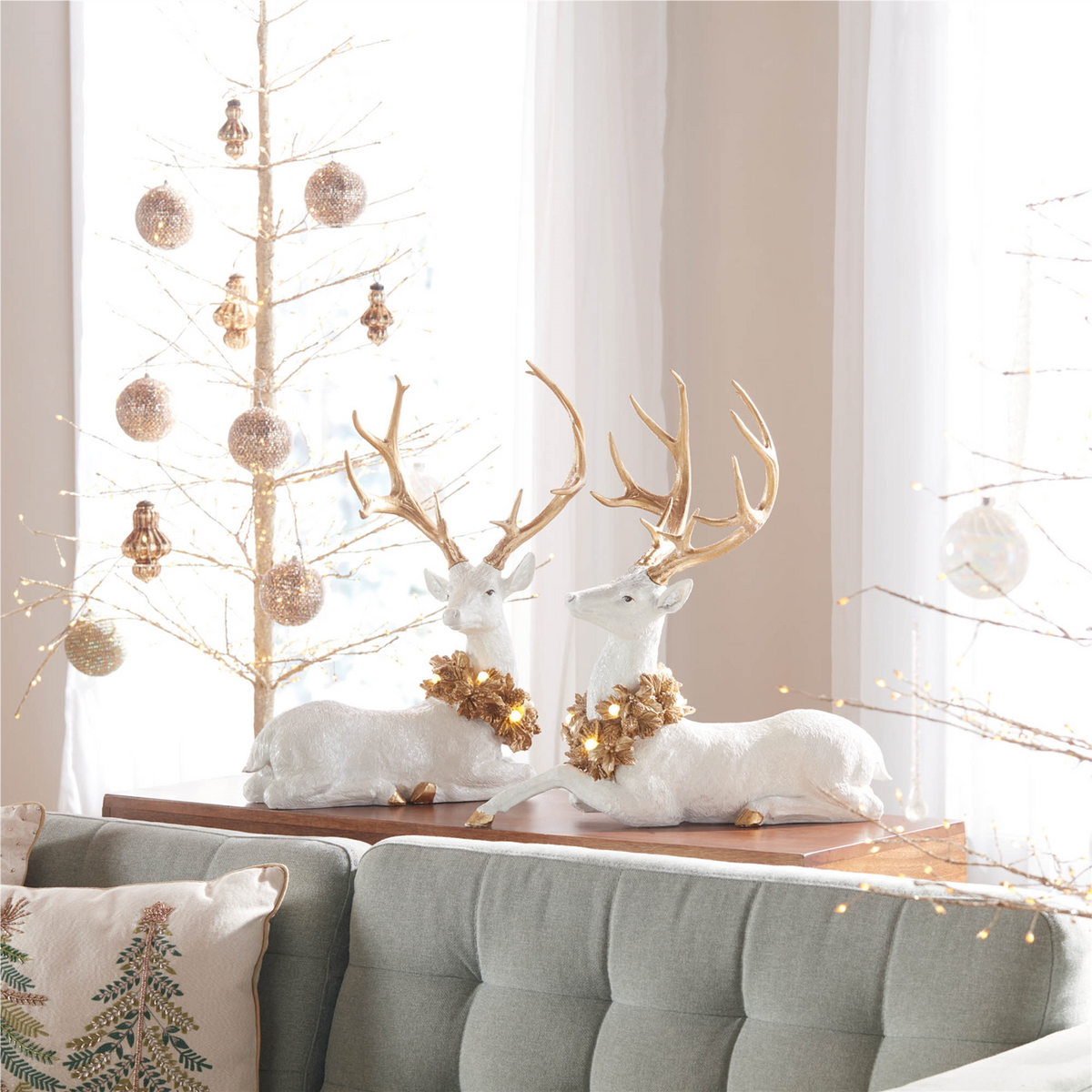 LED Holiday Deer Figurine (Set of 2) -Ship Only