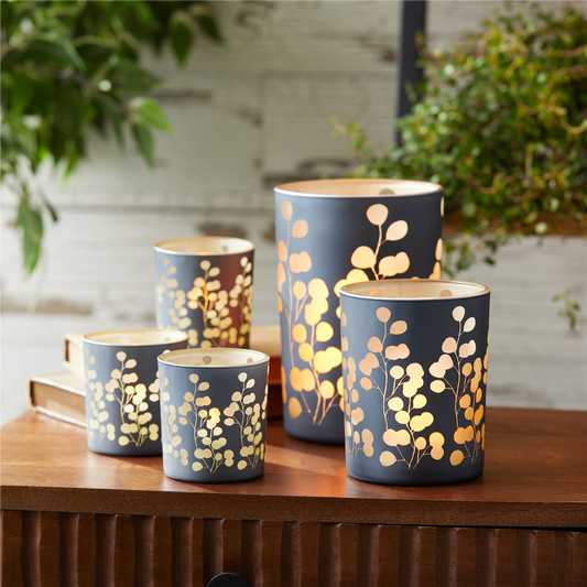 Frosted Foliage Candle Holder (Set of 2) -Ship Only