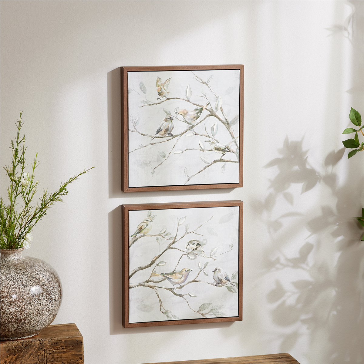 Framed Birds on Branches Canvas Art (Set of 2)