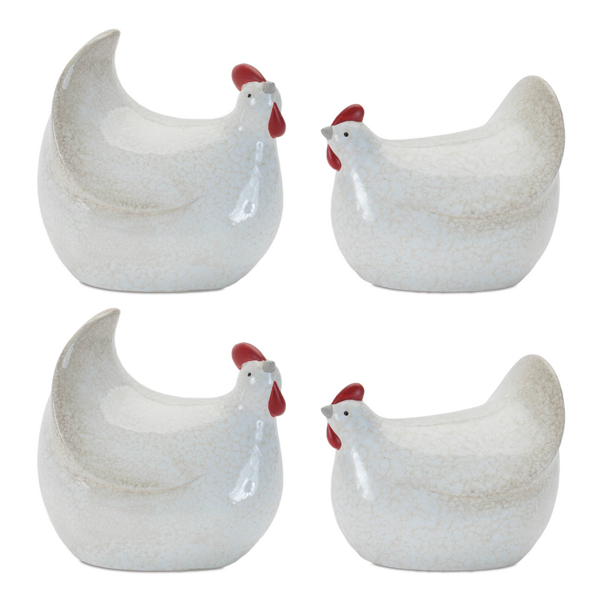 Chicken (Set of 4) 5"H x 6.5"H Terra Cotta -Ship Only