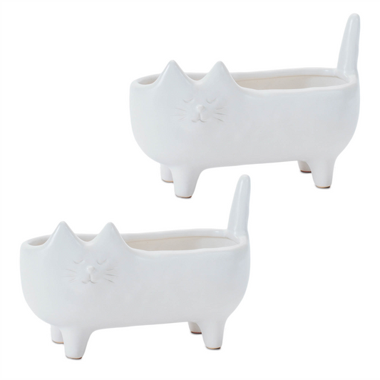 Ceramic Cat Planter (Set of 2) -Ship Only