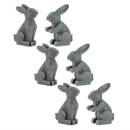 Modern Sitting Bunny Figurine (Set of 6)