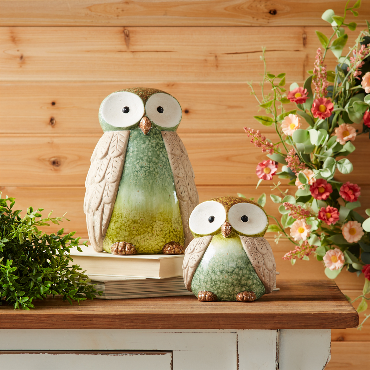 Terra Cotta Owl Decor (Set of 2) -Ship Only