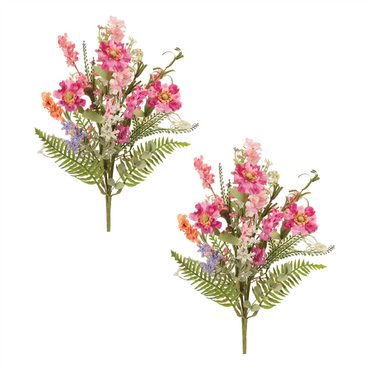 Mixed Daisy Floral Bush (Set of 2) -Ship Only