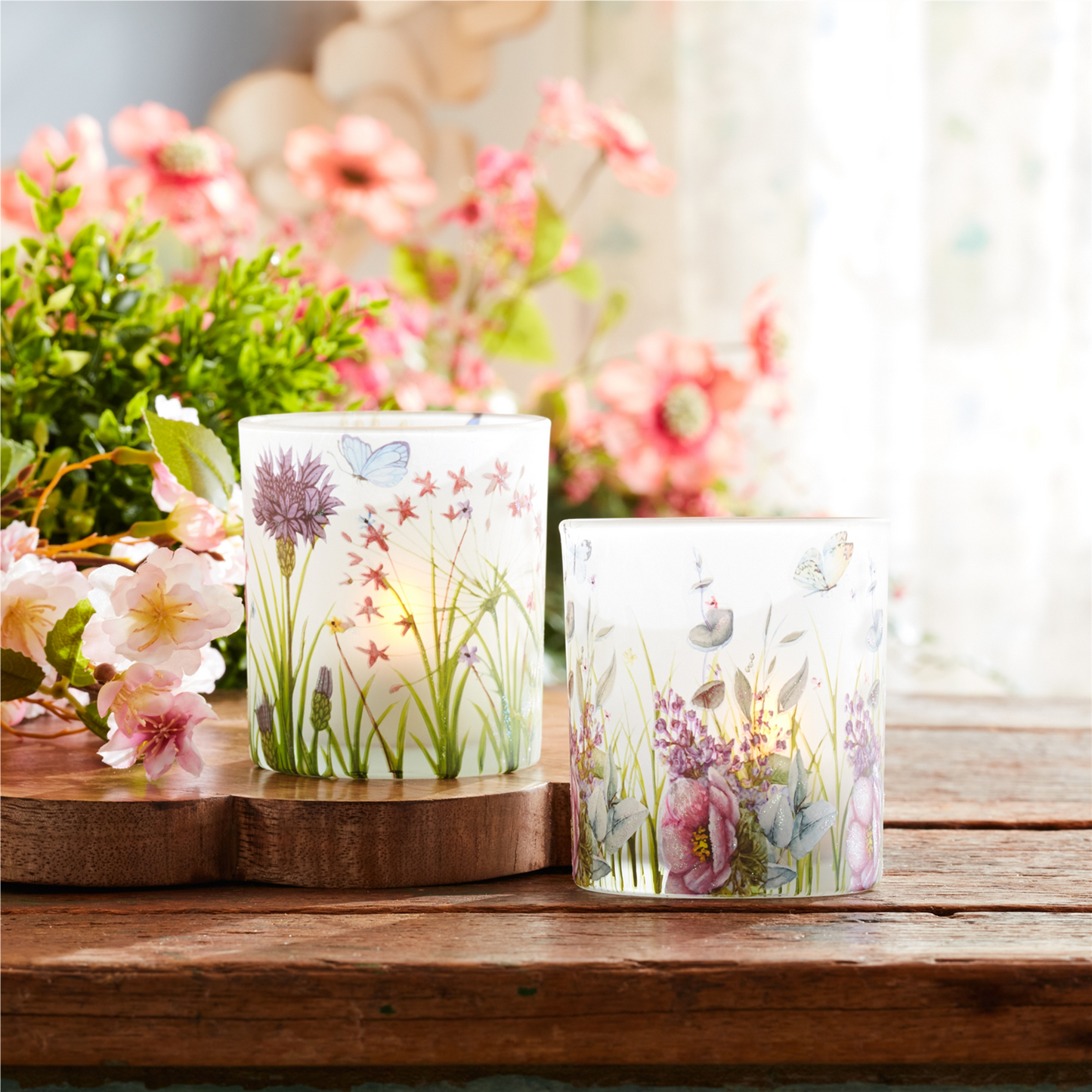 Floral Butterfly Votive Candle Holder (Set of 6)