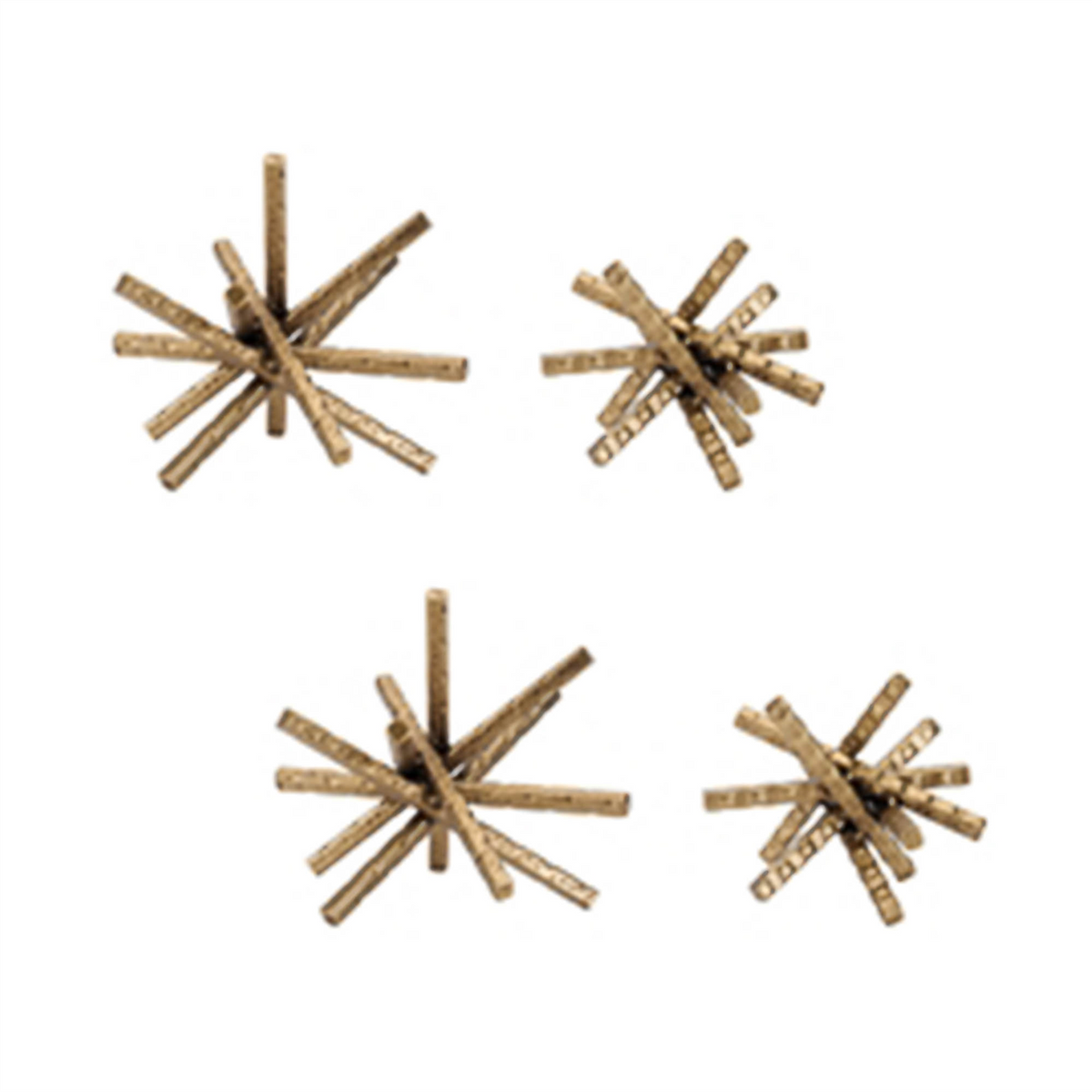 Décor Accent (Set of 4) 5"H, 6.5"H Iron -Ship Only