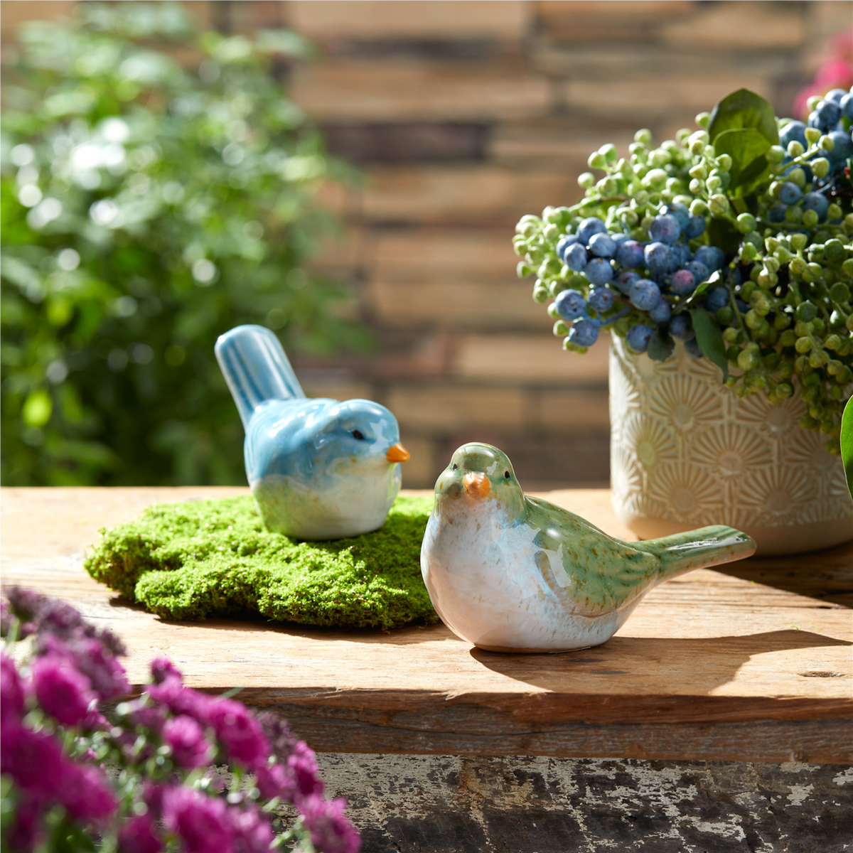 Bird (Set of 6) 3"H, 3.5"H Stoneware -Ship Only