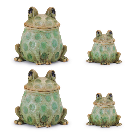 Terra Cotta Sitting Garden Frog (Set of 4) -Ship Only