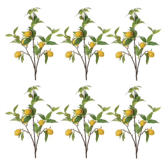 Lemon Fruit Foliage Branch (Set of 6) -Ship Only