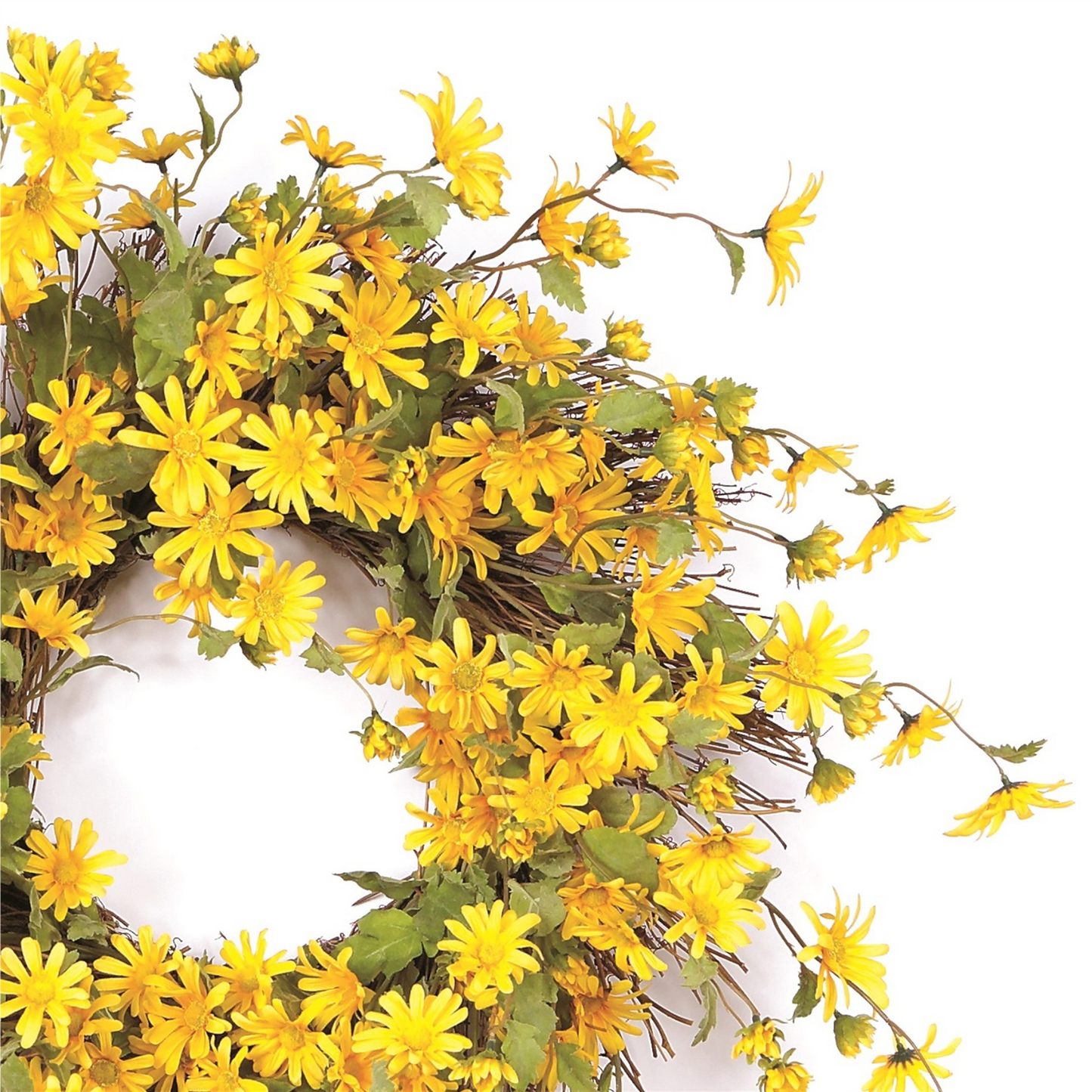 Yellow Daisy Floral Wreath 23"D -Ship Only