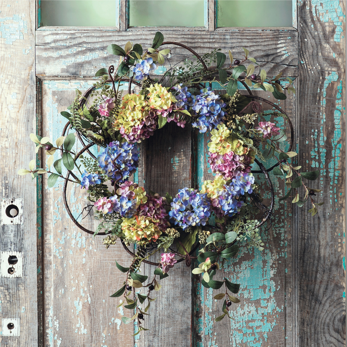 Hydrangea Floral Wreath 22"D -Ship Only