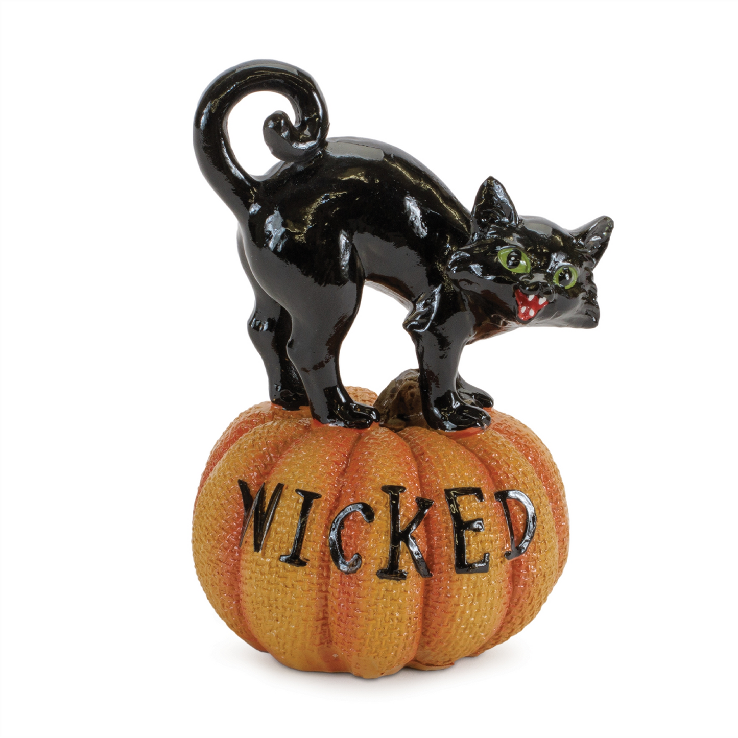 Black Cat on Pumpkin Figurine (Set of 3) -Ship Only