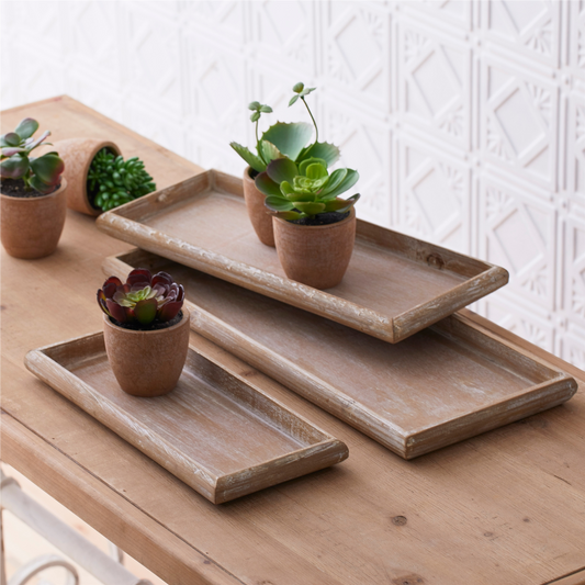 Natural Wooden Nesting Tray (Set of 6) -Ship Only