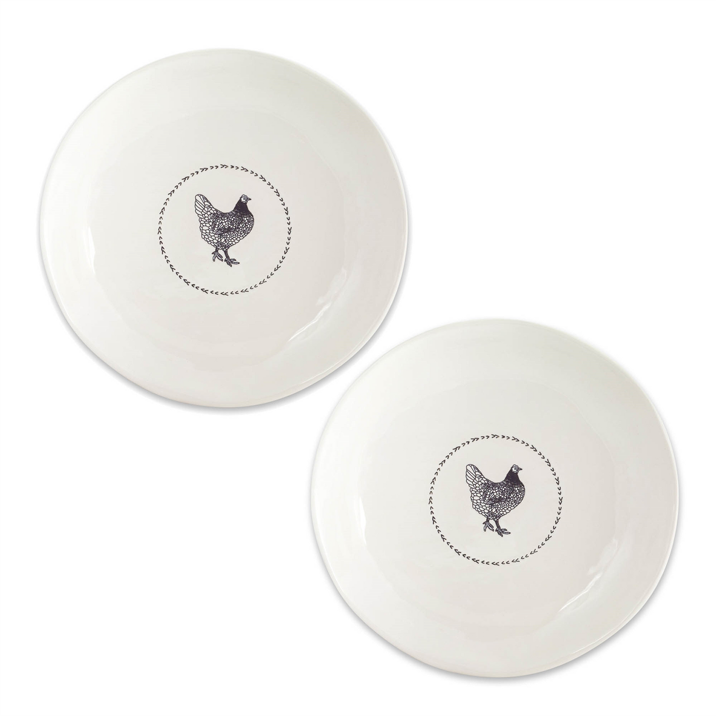Stoneware Farmhouse Chicken Platter (Set of 2) -Ship Only