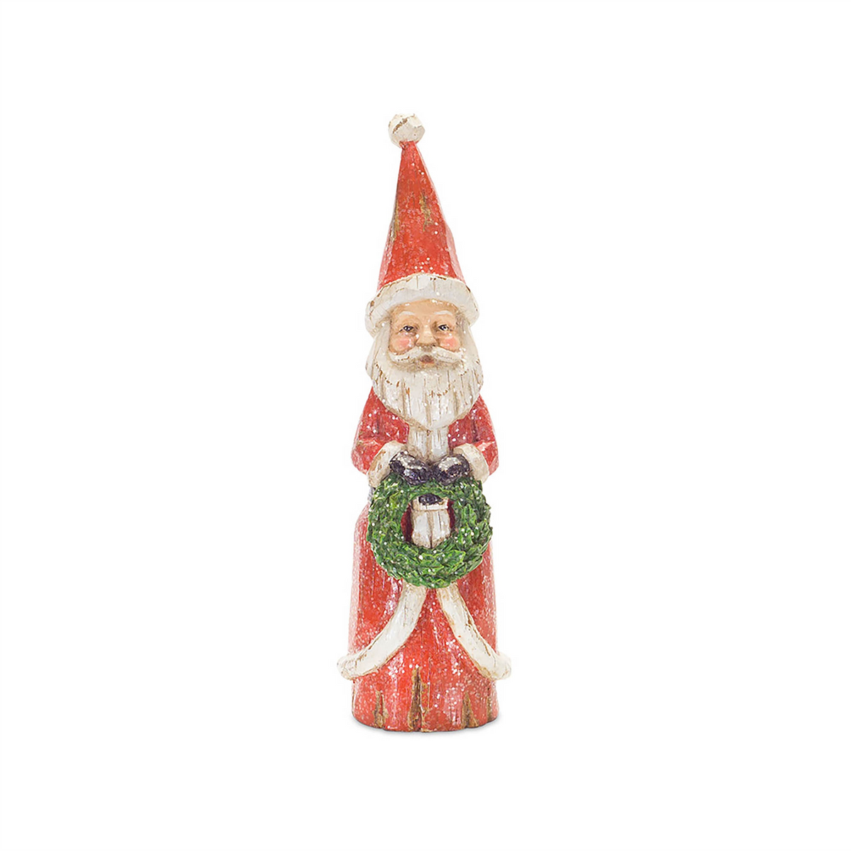 Distressed Wood Design Santa Figruine (Set of 3) -Ship Only