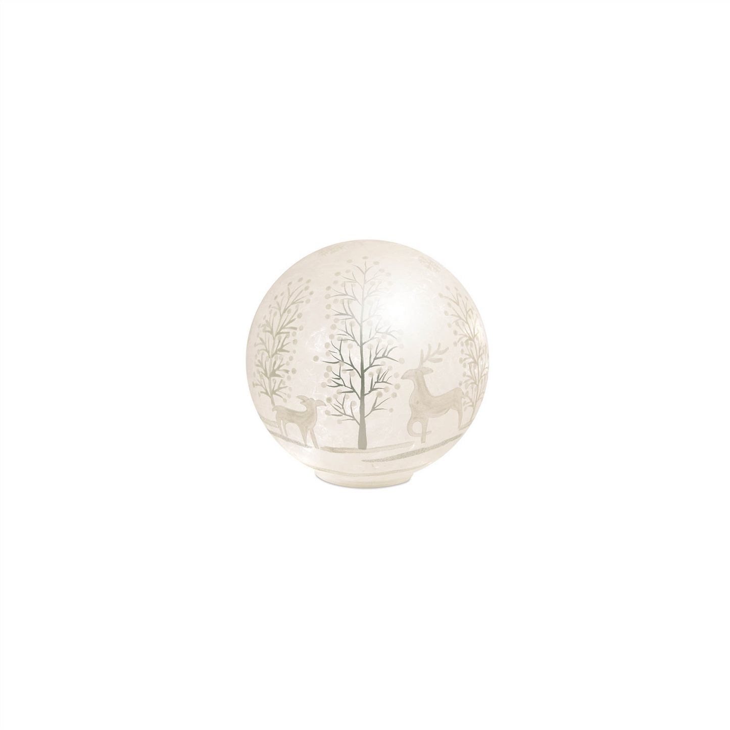 LED Frosted Glass Woodland Deer Orb (Set of 3) -Ship Only