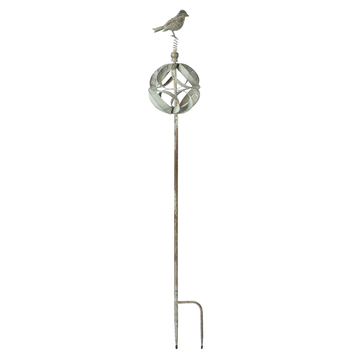 Ornamental Metal Garden Stake with Bird and Insect Accents (Set of 3) -Ship Only