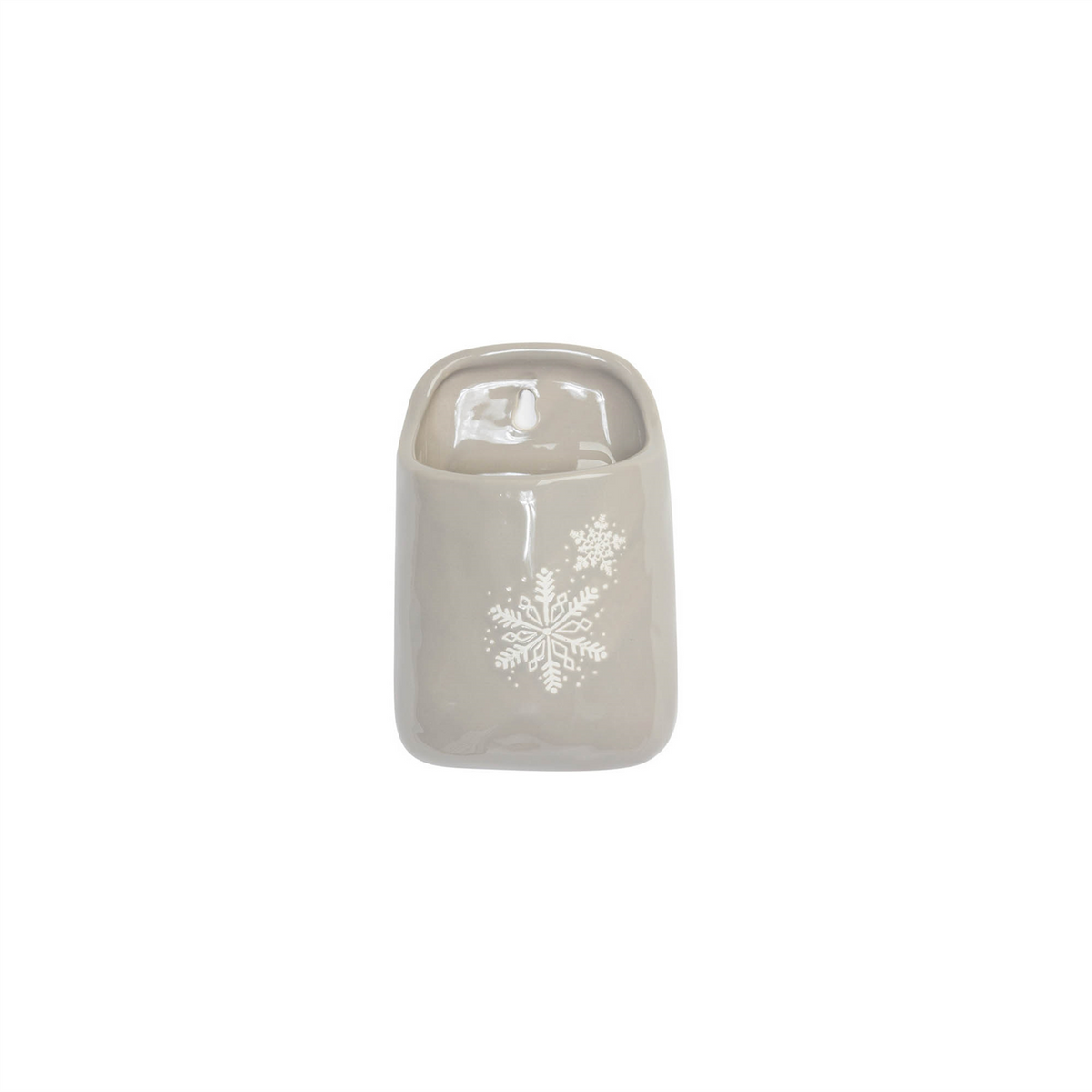 Stoneware Wall Pocket with Snowflake Design (Set of 2) -Ship Only