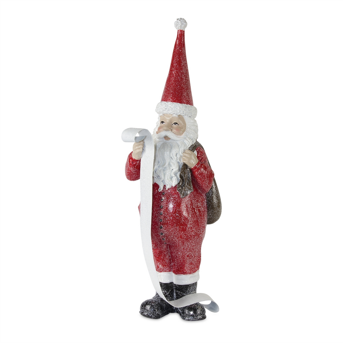 Frosted Long John Santa with Pine and List Accent (Set of 3) -Ship Only