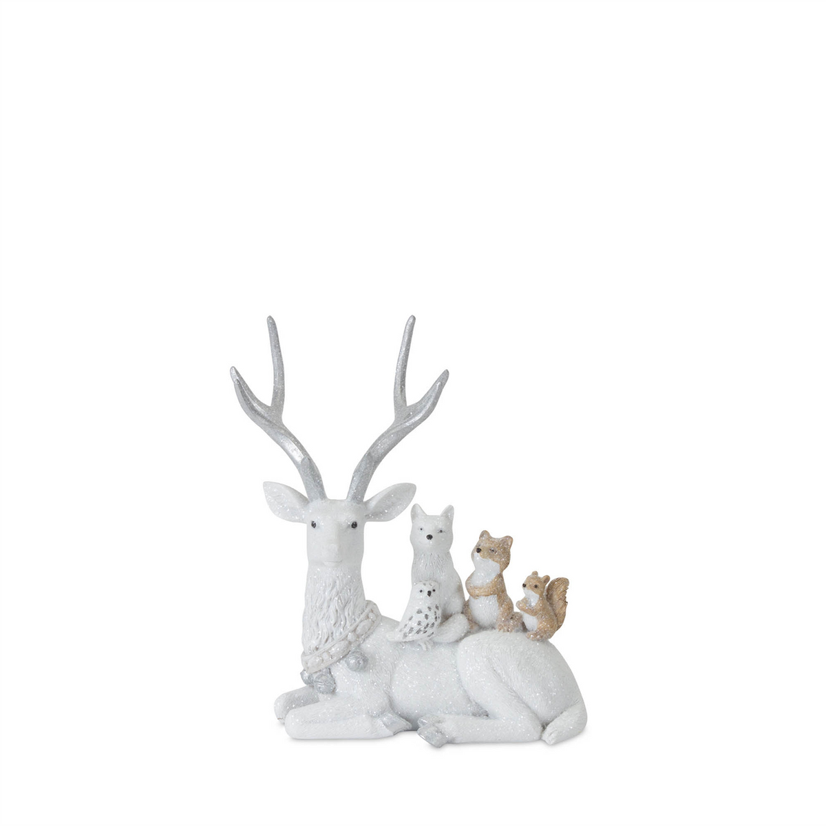 Winter Deer with Woodland Friends Figurine (Set of 2) -Ship Only