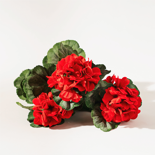 Red Geranium Floral Bush (Set of 2) -Ship Only