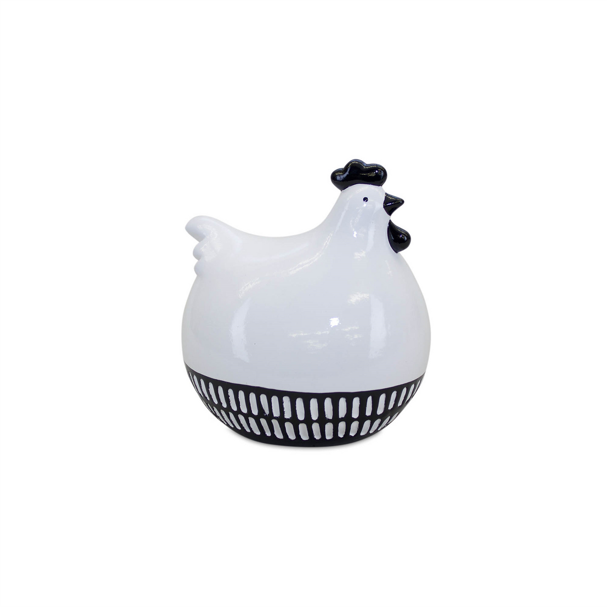 Modern Black and White Chicken Decor (Set of 2) -Ship Only