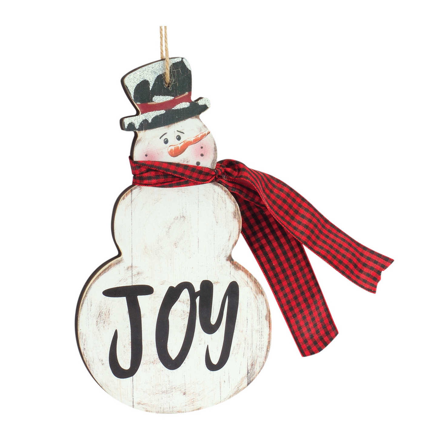 Metal Snowman Sentiment Ornament with Scarf (Set of 6) -Ship Only
