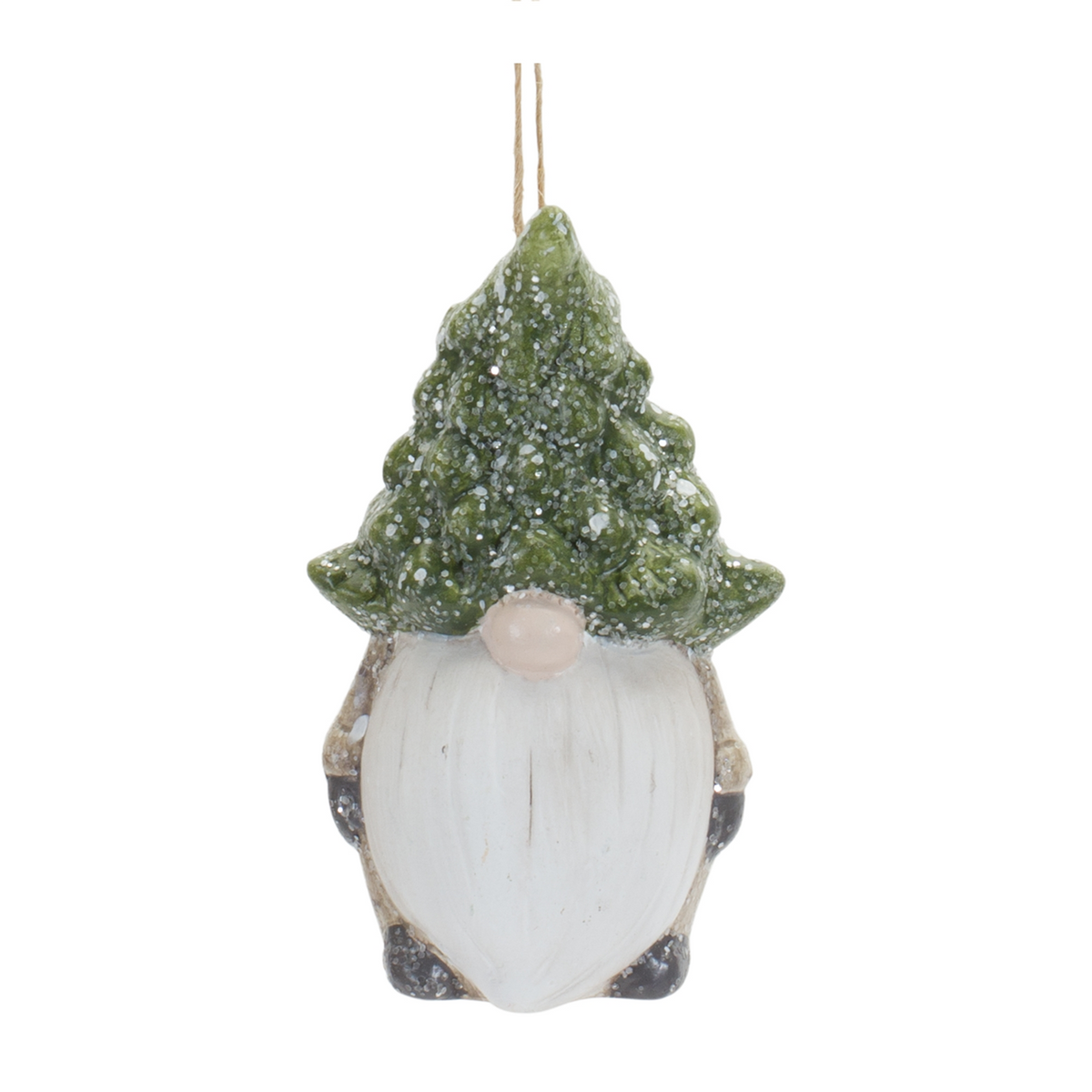 Terra Cotta Gnome with Pine Tree Hat Ornament (Set of 6) -Ship Only
