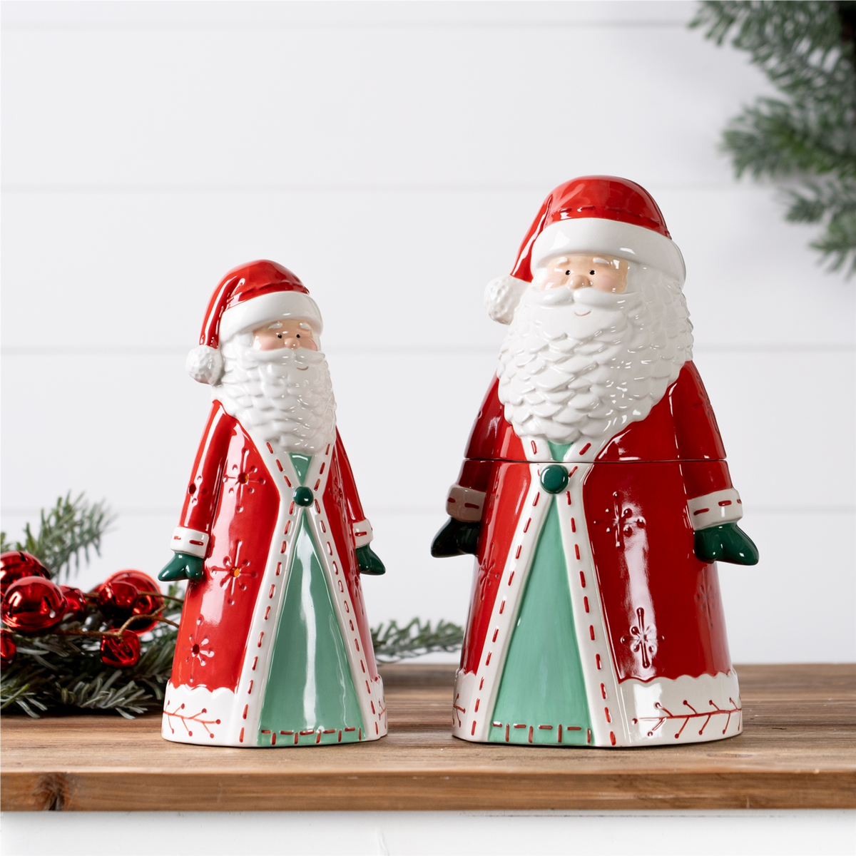 Ceramic Santa Tea Light Holder 10.25"H -Ship Only