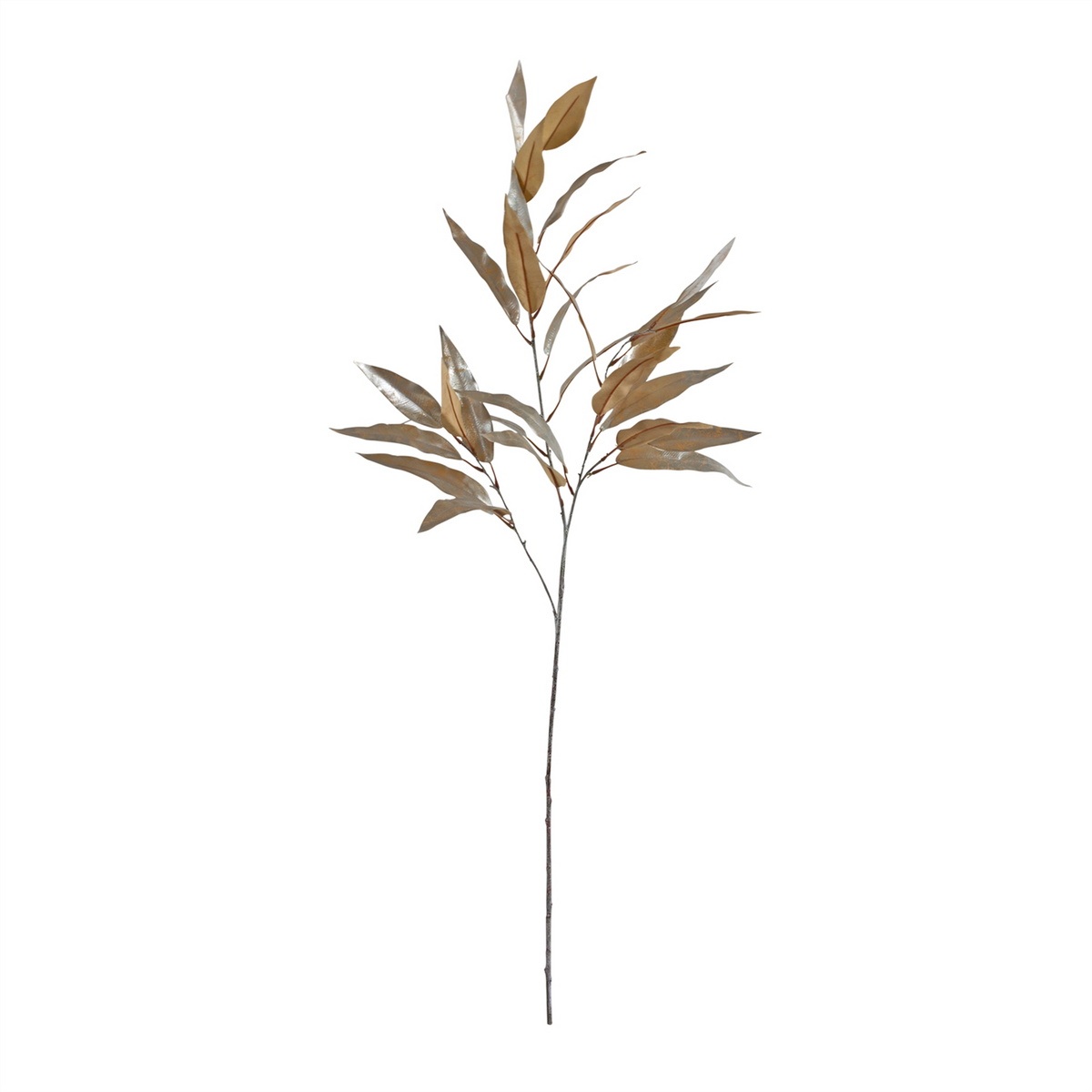 Gold Long Blade Eucalyptus Leaf Spray (Set of 6) -Ship Only