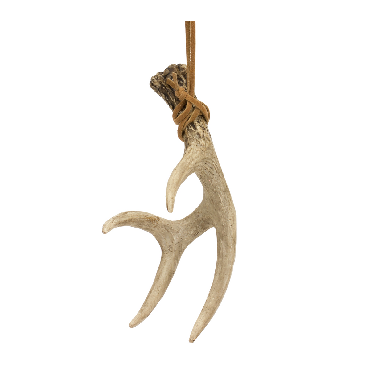 Rustic Deer Antler Hanging Ornament with Rope Tie (Set of 12) -Ship Only