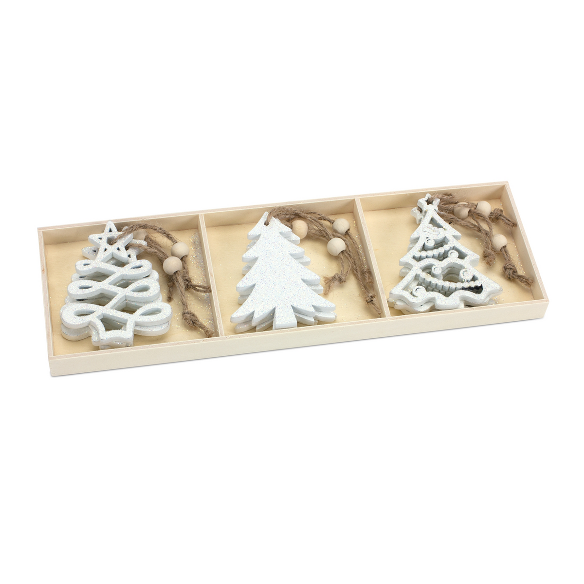 Tree Ornament (Set of 9) 3”H Wood -Ship Only