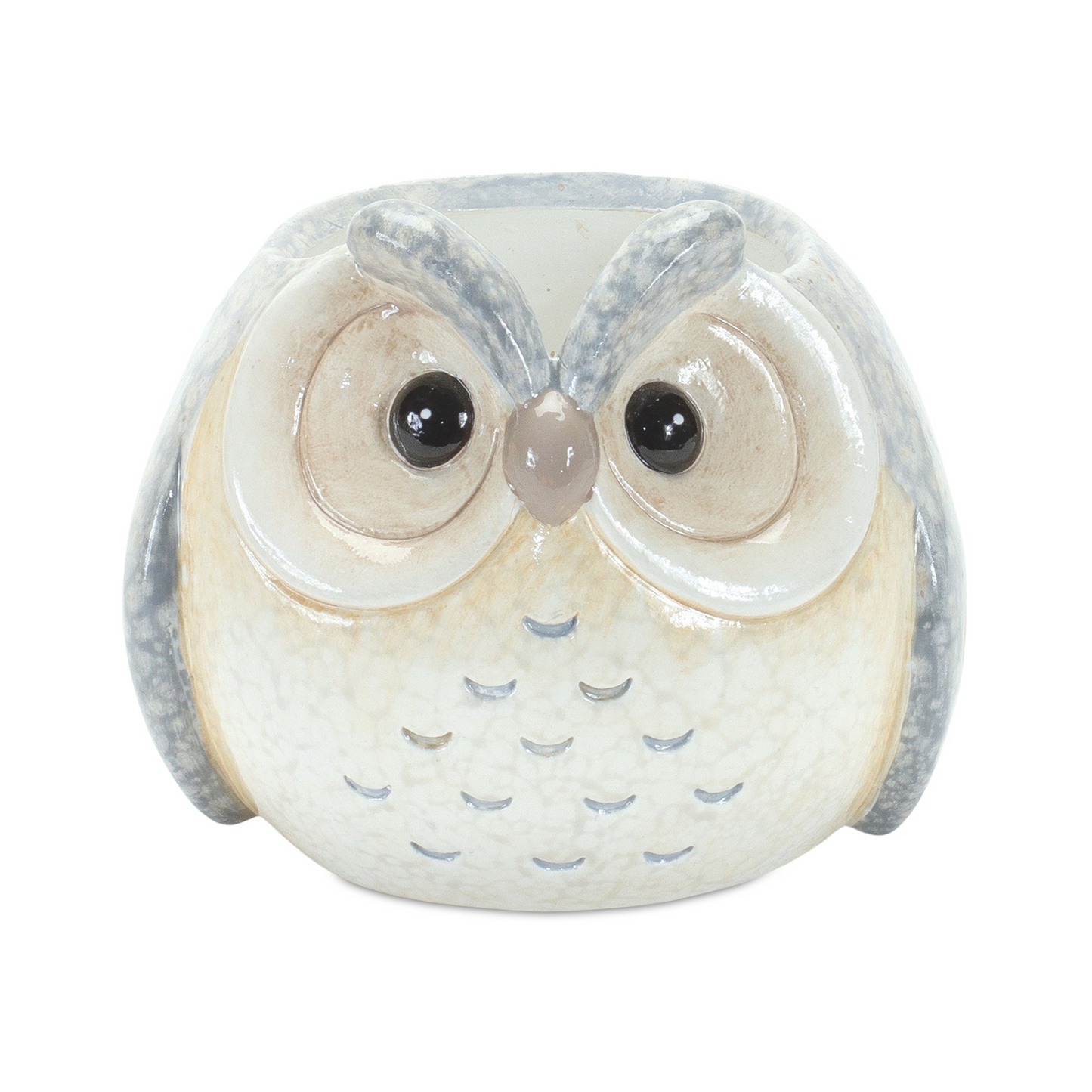Whimsical Pastel Terra Cotta Owl Figurine (Set of 3) -Ship Only