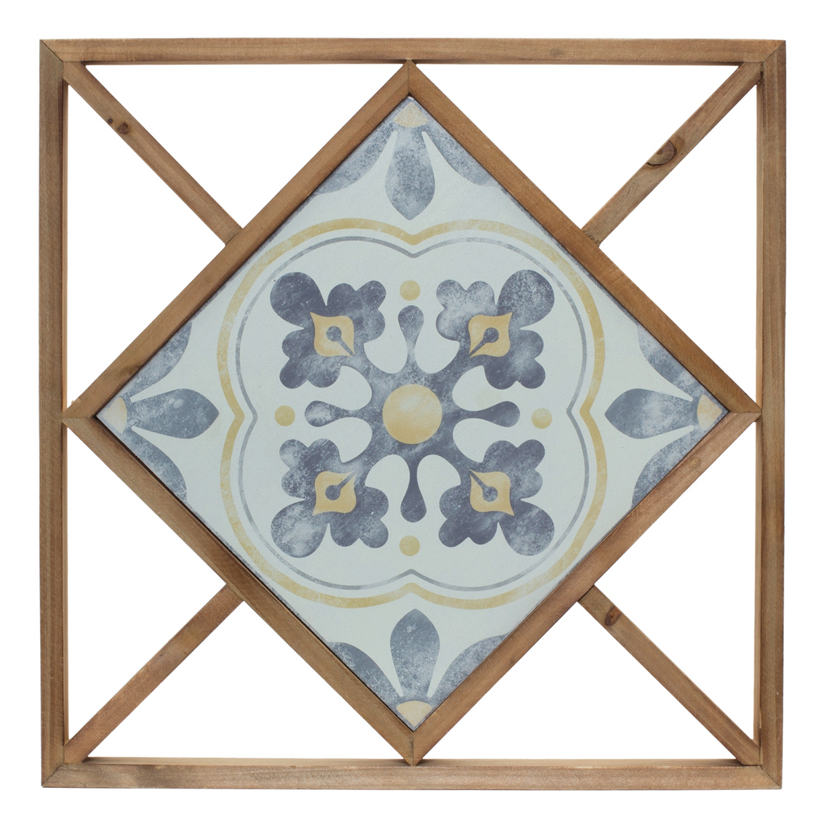 Framed Ornamental Wall Tile (Set of 2) 14.25"SQ -Ship Only