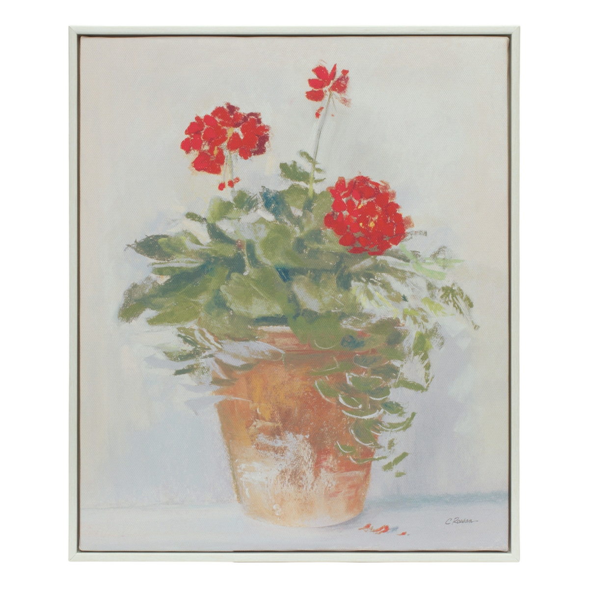 Framed Potted Geranium Print (Set of 2) -Ship Only