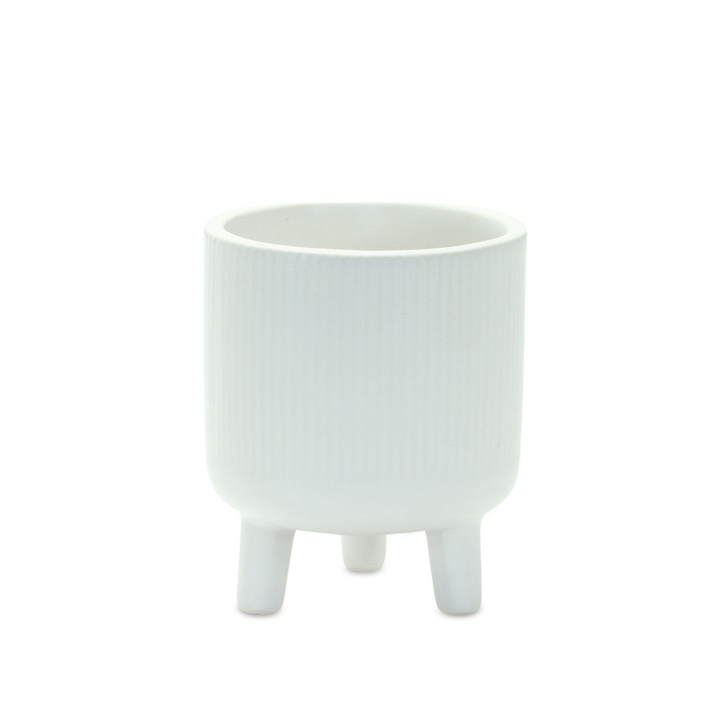 Ribbed Stone Footed Planter (Set of 2) -Ship Only