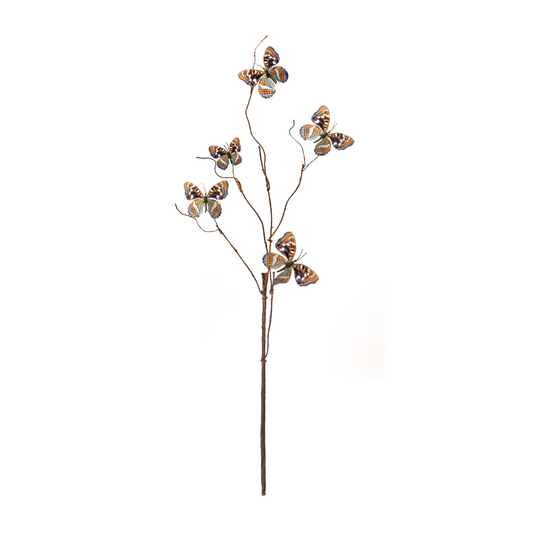 Blue and Orange Wire Butterfly Spray (Set of 6) -Ship Only