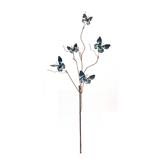 Blue and Black Wire Butterfly Spray (Set of 6) -Ship Only